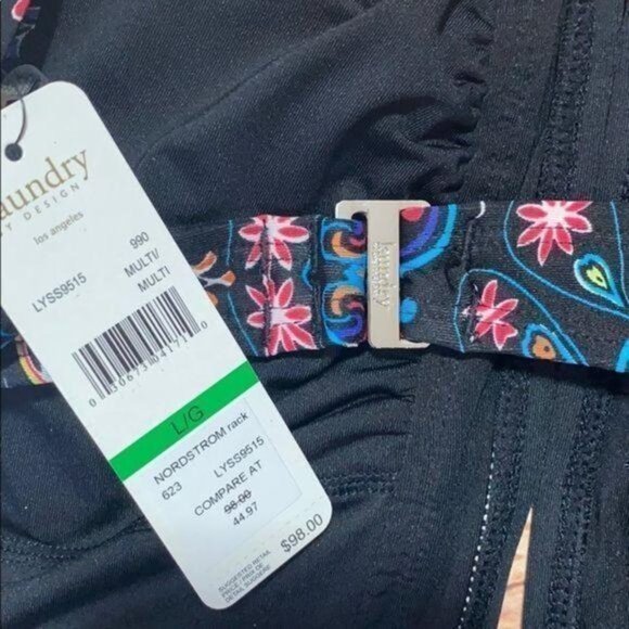 Laundry by Shelli Segul Floral Cutout One-Piece Swimsuit LG - Picture 6 of 6